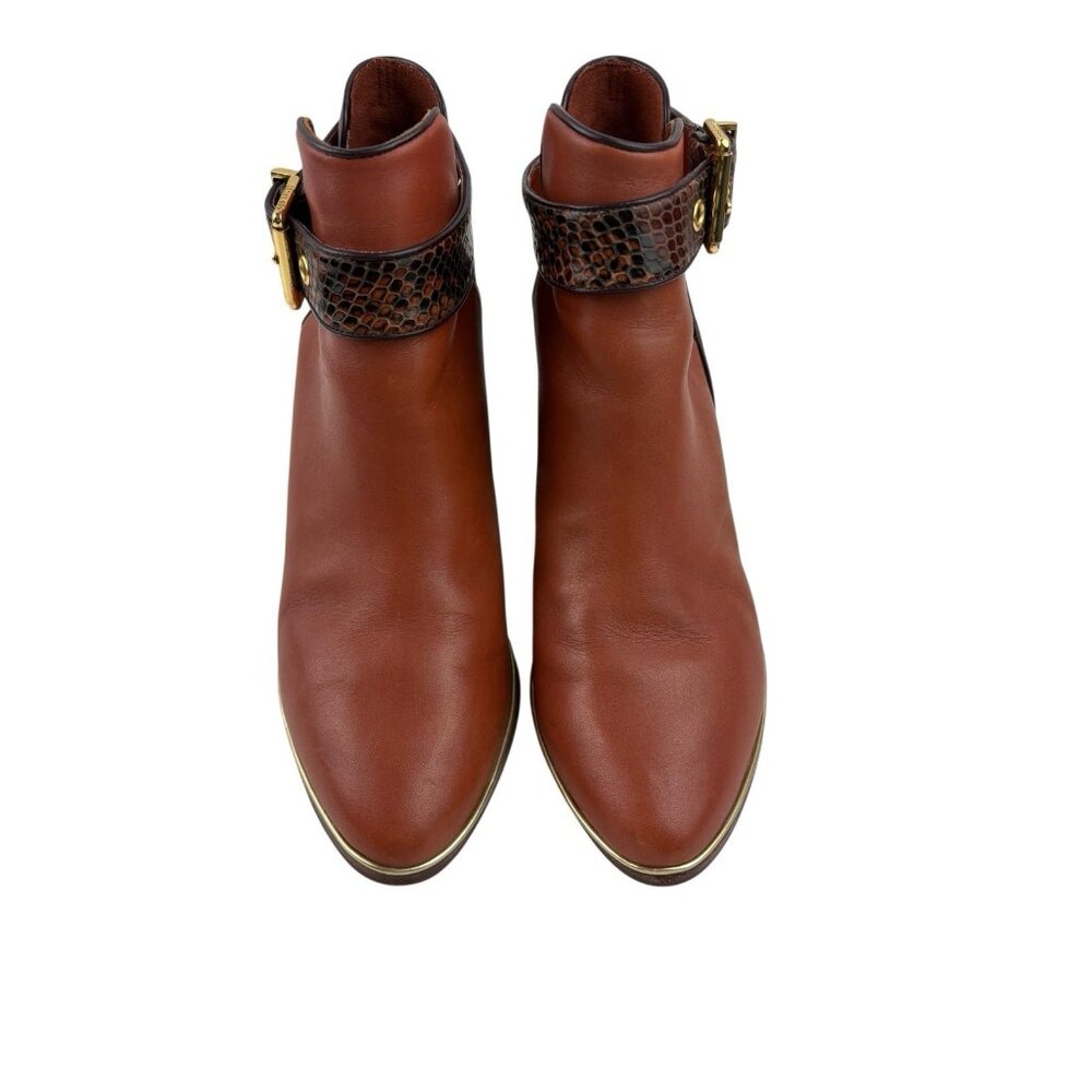 *Ted Baker London Nissie Split Shaft Ankle Boots Womens 38 Brown Leather Luxury - Picture 3 of 14